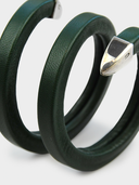 Bottega Veneta • Green Leather Coiled Snake Head Cuff