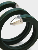 Bottega Veneta • Green Leather Coiled Snake Head Cuff