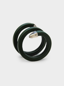 Bottega Veneta • Green Leather Coiled Snake Head Cuff