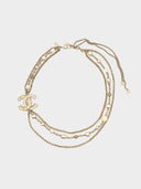 Chanel • CC Necklace with Rhinestones and Pearls