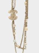 Chanel • CC Necklace with Rhinestones and Pearls