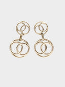 Chanel - CC Light Gold Swing Earrings