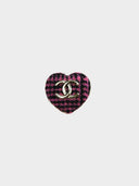Chanel • CC Pink Heart Brooch Gold