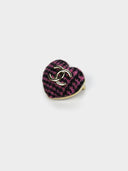 Chanel • CC Pink Heart Brooch Gold
