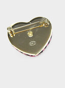 Chanel • CC Pink Heart Brooch Gold