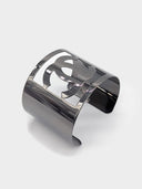 Chanel • Karl Lagerfeld Cut-Out CC Ruthenium Cuff