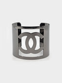 Chanel • Karl Lagerfeld Cut-Out CC Ruthenium Cuff
