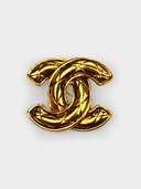 Chanel • CC Quilted Gold Brooch