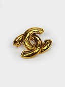 Chanel • CC Quilted Gold Brooch