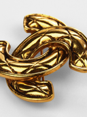 Chanel • CC Quilted Gold Brooch
