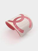 Chanel • Karl Lagerfeld CC Pink & White Resin Cuff