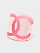 Chanel • Karl Lagerfeld CC Pink & White Resin Cuff