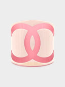 Chanel • Karl Lagerfeld CC Pink & White Resin Cuff
