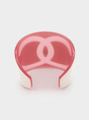 Chanel • Karl Lagerfeld CC Pink & White Resin Cuff