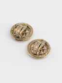 Chanel • Quilted CC Clip On Champagne Gold Earrings