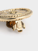 Chanel • Quilted CC Clip On Champagne Gold Earrings
