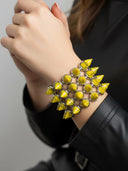 Eddie Borgo • Silver & Yellow Howlite Cone Bracelet