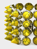 Eddie Borgo • Silver & Yellow Howlite Cone Bracelet