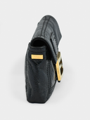 Fendi • Crinkled Patent Leather Baguette Clutch Bag