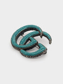 Gucci • Silver & Turquoise GG Brooch