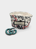Gucci • Silver & Turquoise GG Brooch