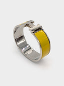 Hermès • Clic Clac H Bracelet Silver Yellow Jaune Citron