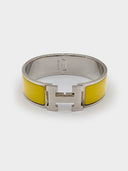 Hermès • Clic Clac H Bracelet Silver Yellow Jaune Citron