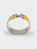 Hermès • Clic Clac H Bracelet Silver Yellow Jaune Citron