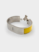 Hermès • Clic Clac H Bracelet Silver Yellow Jaune Citron