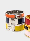 Hermès • Clic Clac H Bracelet Silver Navy Bleu Abysse