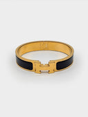 Hermès • Clic H Bracelet Gold Black Noir