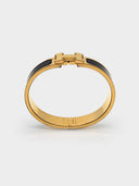 Hermès • Clic H Bracelet Gold Black Noir