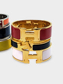 Hermès • Clic H Bracelet Gold Black Noir
