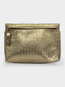 Loewe • Anagram Repeat T Pouch Clutch Patent Gold