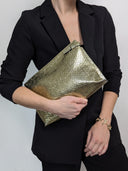 Loewe • Anagram Repeat T Pouch Clutch Patent Gold