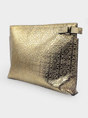Loewe • Anagram Repeat T Pouch Clutch Patent Gold