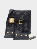Louis Vuitton • Black New Denim Silk Bandeau Scarf