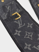 Louis Vuitton • Black New Denim Silk Bandeau Scarf