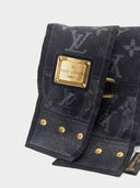 Louis Vuitton • Black New Denim Silk Bandeau Scarf