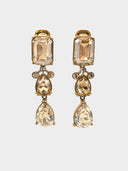 Oscar De La Renta • Gold Shadow Crystal Drop earrings