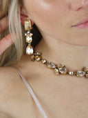 Oscar De La Renta • Gold Shadow Crystal Drop earrings