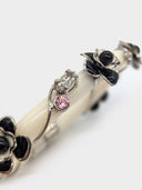 Prada • Ivory & Black Flower Bangle