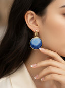 Paco Rabanne • Gold & Blue Eight Nano Earrings