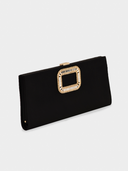 Roger Vivier • Black Satin Pilgrim Clutch Bag