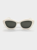 Saint Laurent • Vintage Style Cat Eye Sunglasses Ivory