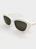 Saint Laurent • Vintage Style Cat Eye Sunglasses Ivory