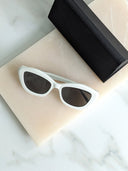Saint Laurent • Vintage Style Cat Eye Sunglasses Ivory