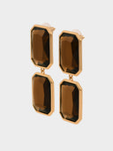 Self Portrait • Amber Geometric-Cut Stone Earrings