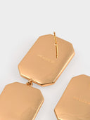 Self Portrait • Amber Geometric-Cut Stone Earrings
