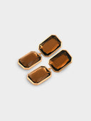 Self Portrait • Amber Geometric-Cut Stone Earrings
